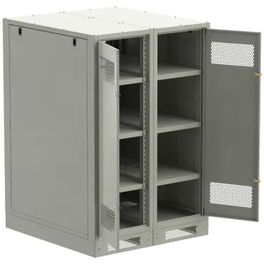 Шкаф LINEA B (пустой) 1350х900х950мм двустворчатая металлическая дверь серый