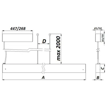 Светильник PROFILE 60L P LED 1200 WH 4000K