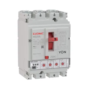 Выключатель автоматический в литом корпусе YON MD250H-MR1 3P 250А 65kA Ir 0.4...1xIn Isd 1.5...10xIn