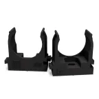 Крепеж-клипса для труб для монтажного пистолета черная в полиэтиленовом пакете д25