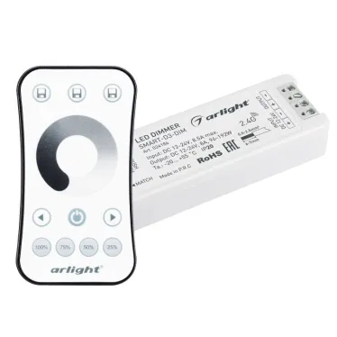 Диммер SMART-DIM-SET-RING (12-24V, 1x8A, ПДУ 2.4G) (, IP20 Пластик, 5 лет)