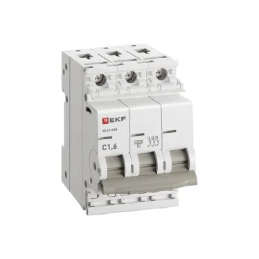 Выключатель автоматический ВА 47-63N 3P 1,6А (C) 4,5 кА PROXIMA |M63431T6C|EKF