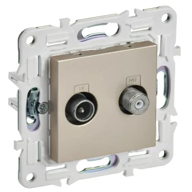 SKANDY Розетка двойная TV+SAT SK-A13Sh шампань IEK