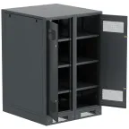 Шкаф LINEA B (пустой) 1350х900х950мм двустворчатая металлическая дверь черный