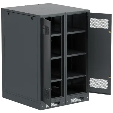 Шкаф LINEA B (пустой) 1350х900х950мм двустворчатая металлическая дверь черный