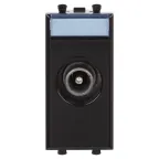 Avanti ТВ розетка проходная ''Черный квадрат'', 16A, 1 модульная