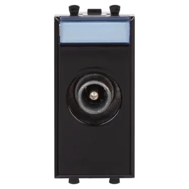 Avanti ТВ розетка проходная ''Черный квадрат'', 16A, 1 модульная