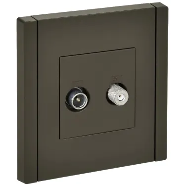 FORTE@PIANO Розетка двойная TV+SAT FP338 серый IEK