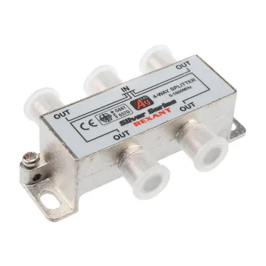 Делитель ТВ х 4 + 5шт. F BOX 5-1000 МГц Silver,