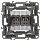 Розетка аудио двойная, Эра12, алюминий, 12-3112-03