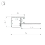 Профиль FANTOM-W12-EDGE-2000 ANOD (Arlight, Алюминий) | 040329 | Arlight
