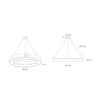 Светильник LED Geometria Ring SPO-134-B-40K-056 56Вт 4000К 4200Лм IP40 800х80 черный подвесной драйвер внутри