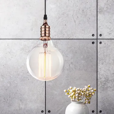 Подсветка декоративная Накладной цоколь Е27 провод 1 м цвет розовое золото PL13 E27 - 4 RG