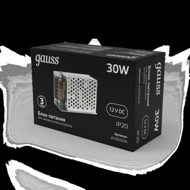 Блок питания для светодиодной ленты 30 Вт AC 100-264В Uвых 12В IP20 90х57х38мм Black Gauss