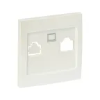 Валенсия лицевая панель розетки RJ-45 1-местная жемчуг