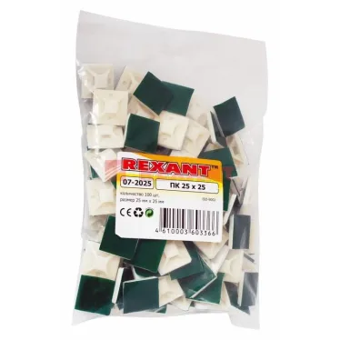 Площадка самоклеящаяся 25х25 мм, белая, 100 шт,