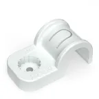 Крепеж-скоба пластиковая односторонняя для прямого монтажа белая в п/э д16 (50шт/750шт уп/кор)