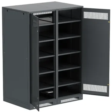 Шкаф LINEA B (пустой) 2000х1400х950мм двустворчатая металлическая дверь черный