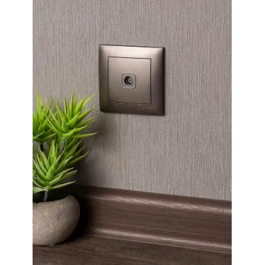 Валенсия лицевая панель розетки TV 1-местная 75Ом 5-862МГц графит