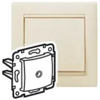 VALENA Розетка телевизионная TV проходная в рамку слоновая кость 14дБ