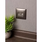 Валенсия лицевая панель розетки RJ-45 1-местная графит