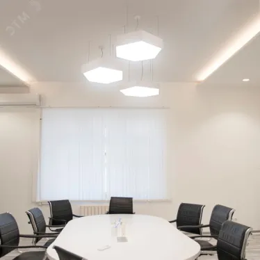 Светодиодный светильник Gexus 950х1100 Up’n’Down шестиугольный подвесной 50 Вт/66 Вт 4000 K белый муар | V1-R0-00652-30000-4011640 | VARTON