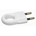 Вилка 2К - серия Элиум - 6 А - с кольцом - пластик - белый | 050162 | Legrand