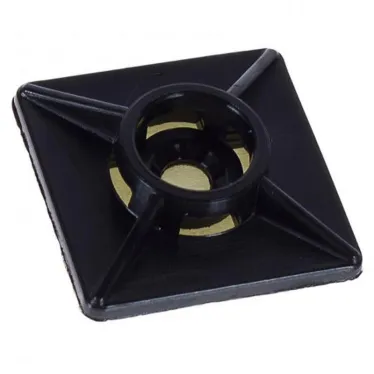 Площадка под хомут 27х27 нейлон черная самоклеящаяся (20шт)