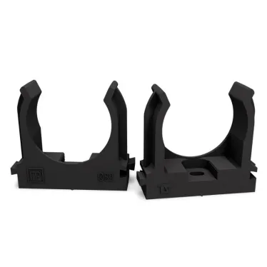 Крепеж-клипса для труб для монтажного пистолета черная в полиэтиленовом пакете д32