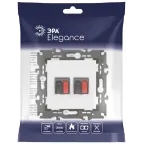 Розетка аудио двойная, Эра Elegance, белый, 14-3112-01