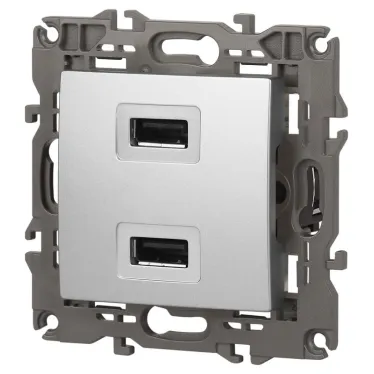 Устройство зарядное USB, 5В-2100мА, Эра Elegance, алюминий, 14-4110-03