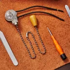 Выключатель для настенного светильника c проводом и деревянным наконечником, Silver, (1шт.) | 06-0242-A | REXANT