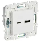 SKANDY Розетка USB A+C 18Вт SK-R13W арктический белый IEK