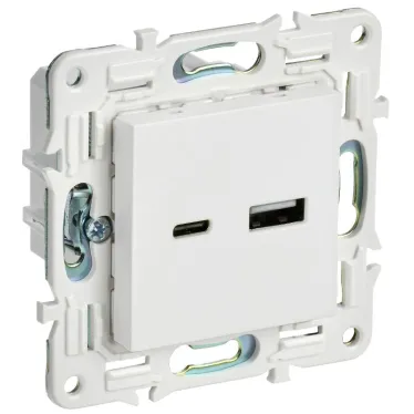 SKANDY Розетка USB A+C 18Вт SK-R13W арктический белый IEK