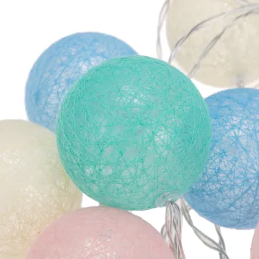 Тайские фонарики Пудра 1,5 м, прозрачный ПВХ, 10 LED, теплый белый, питание 2 х АА (батарейки не в комплекте) | 303-089 | NEON-NIGHT