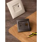 Валенсия лицевая панель розетки Phone 1-местная графит