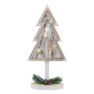 Деревянная фигурка с подсветкой «Елка на подставке» 14,5х5х30 см | 504-028 | NEON-NIGHT