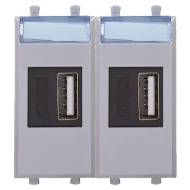 Avanti USB зарядное устройство модульное закаленная сталь 2модуля