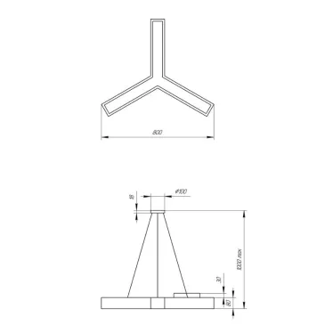 Светильник светодиодный Geometria Igrek SPO-142-W-40K-044 44Вт 4000К 3000Лм IP40 800*800*80 белый подвесной