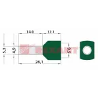 Наконечник штыревой втулочный изолир F-14 мм 2х6 кв мм (НШВи(2) 6.0-14хНГи2 6,0-14), REXANT