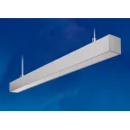 Светильник линейный светодиодный подвесной. (5000К). 5600Лм. Алюминий. Цвет серебро.