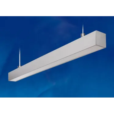 Светильник линейный светодиодный подвесной. (5000К). 5600Лм. Алюминий. Цвет серебро.