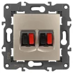 Розетка аудио двойная, Эра Elegance, шампань, 14-3112-04