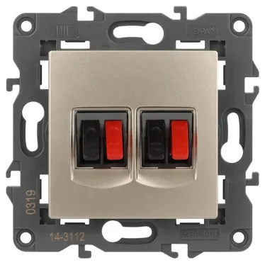 Розетка аудио двойная, Эра Elegance, шампань, 14-3112-04