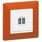 Valena LIFE Зарядное устройство с двумя USB-разьемами 240В/5В 1500мА С лицевой панелью Белое