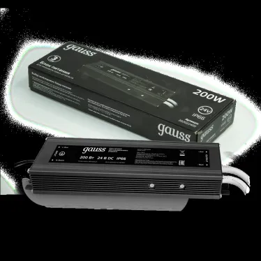 Блок питания для светодиодной ленты 200 Вт AC 100-264В Uвых 24В IP66 249х72х33мм Black Gauss