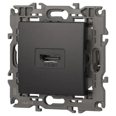 Розетка HDMI, Эра Elegance, антрацит, 14-3114-05