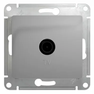 GLOSSA Розетка телевизионная TV одиночная в рамку 1дБ алюминий