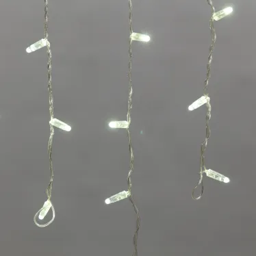 Гирлянда Айсикл (бахрома) светодиодный, 4,8 х 0,6 м, прозрачный провод, 230 В, диоды белые,  176 LED | 255-145 | NEON-NIGHT