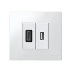 Разъём HDMI, узкий, (мама-мама), S27, белый